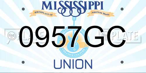 0957GC Mississippi License Plate