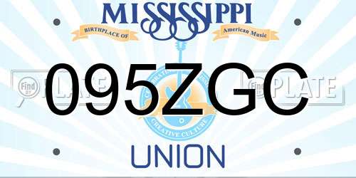 095ZGC Mississippi License Plate
