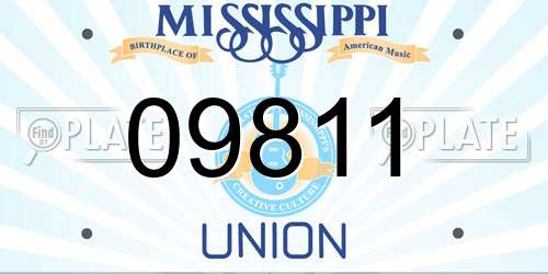 09811 Mississippi License Plate