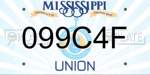 099C4F Mississippi License Plate