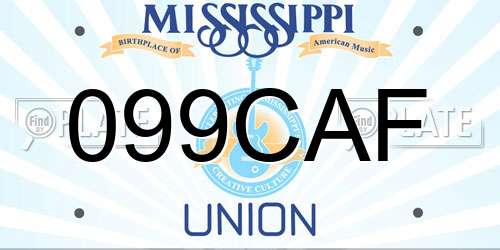 099CAF Mississippi License Plate