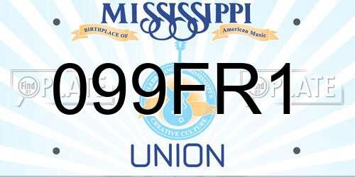 099FR1 Mississippi License Plate