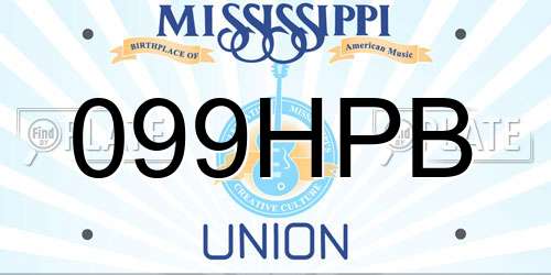 099HPB Mississippi License Plate