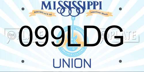 099LDG Mississippi License Plate