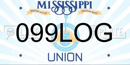 099LOG Mississippi License Plate