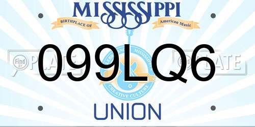 099LQ6 Mississippi License Plate