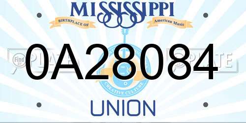 0A28084 Mississippi License Plate