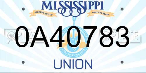 0A40783 Mississippi License Plate