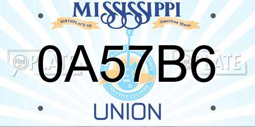 0A57B6 Mississippi License Plate