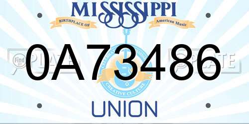 0A73486 Mississippi License Plate