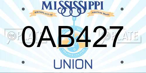 0AB427 Mississippi License Plate