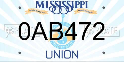0AB472 Mississippi License Plate