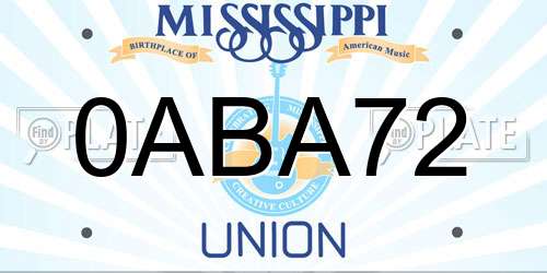 0ABA72 Mississippi License Plate