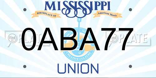 0ABA77 Mississippi License Plate