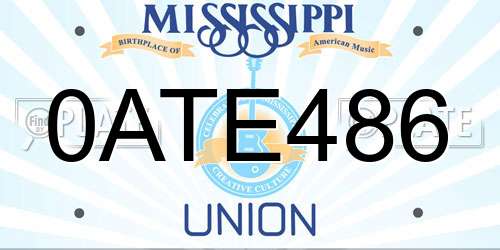 0ATE486 Mississippi License Plate