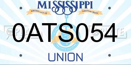 0ATS054 Mississippi License Plate