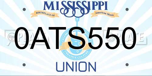 0ATS550 Mississippi License Plate