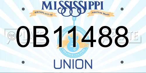 0B11488 Mississippi License Plate
