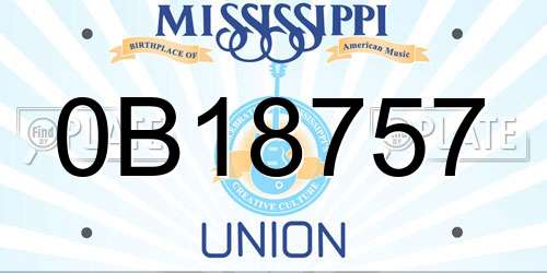 0B18757 Mississippi License Plate