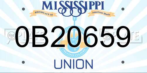 0B20659 Mississippi License Plate