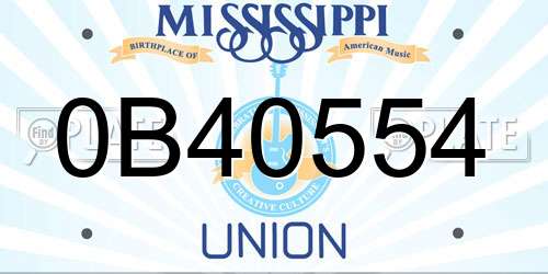 0B40554 Mississippi License Plate