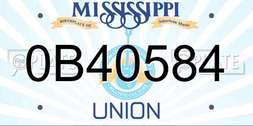 0B40584 Mississippi License Plate