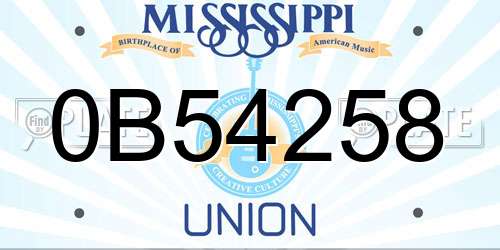 0B54258 Mississippi License Plate