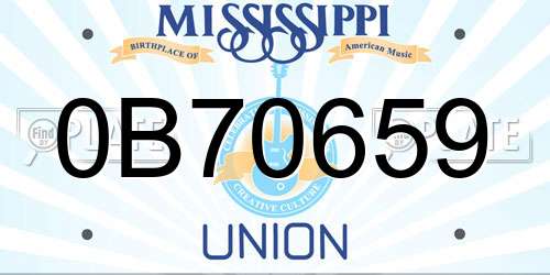 0B70659 Mississippi License Plate