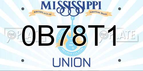 0B78T1 Mississippi License Plate
