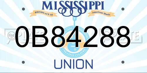 0B84288 Mississippi License Plate