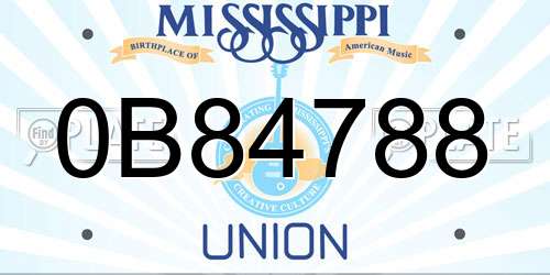 0B84788 Mississippi License Plate