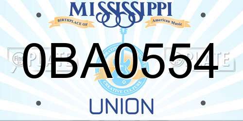 0BA0554 Mississippi License Plate