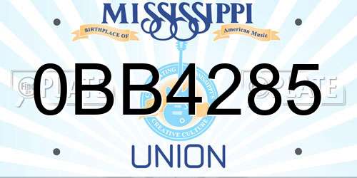 0BB4285 Mississippi License Plate