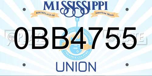 0BB4755 Mississippi License Plate