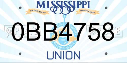 0BB4758 Mississippi License Plate