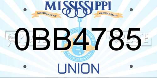 0BB4785 Mississippi License Plate