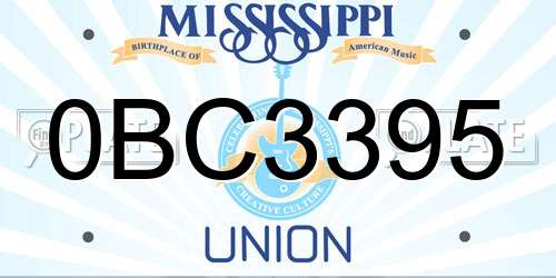 0BC3395 Mississippi License Plate