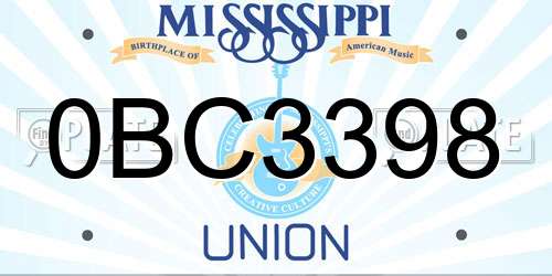 0BC3398 Mississippi License Plate