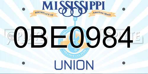 0BE0984 Mississippi License Plate