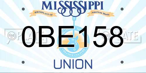 0BE158 Mississippi License Plate