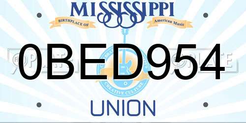 0BED954 Mississippi License Plate