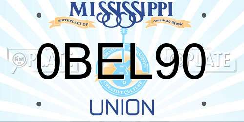 0BEL90 Mississippi License Plate