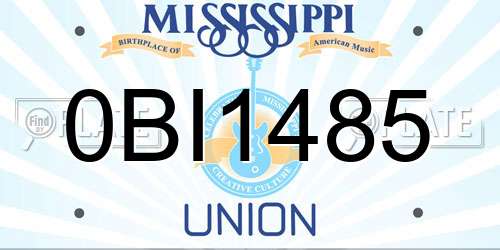 0BI1485 Mississippi License Plate