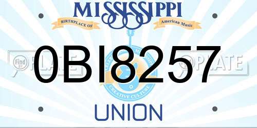 0BI8257 Mississippi License Plate