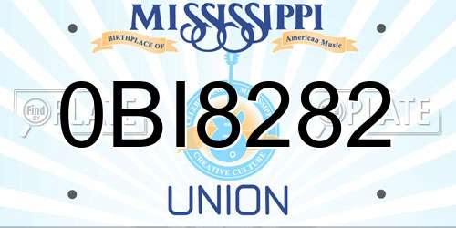 0BI8282 Mississippi License Plate