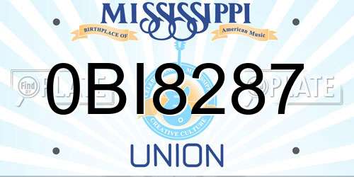 0BI8287 Mississippi License Plate