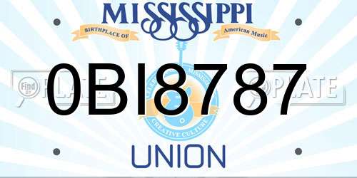 0BI8787 Mississippi License Plate