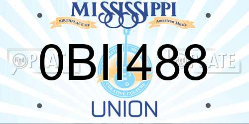 0BII488 Mississippi License Plate