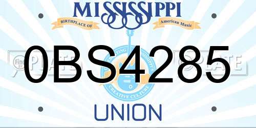 0BS4285 Mississippi License Plate