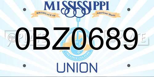 0BZ0689 Mississippi License Plate